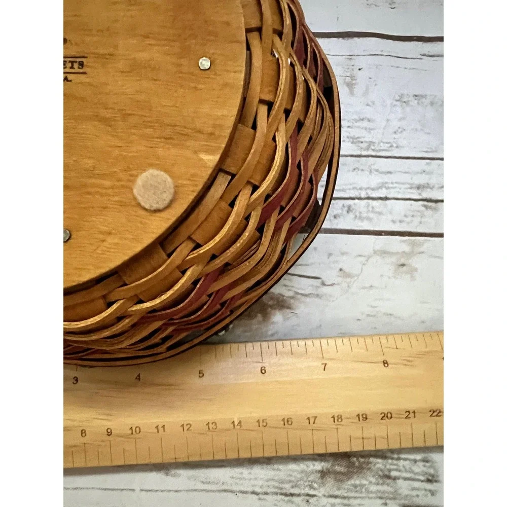 VTG Longaberger American Eagle Basket 2005 Round Patriotic Red Blue Small 6in
